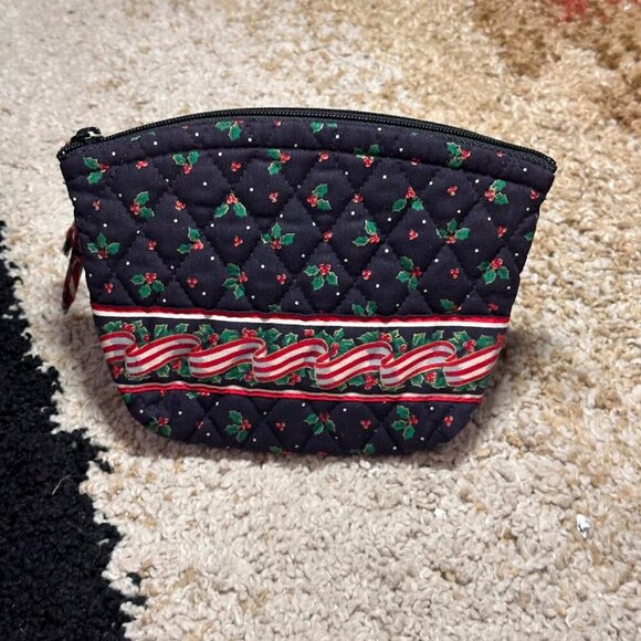 Vera Bradley RETIRED 90s Christmas Pouch Cosmetic Travel Pouch Quilted Designer - Picture 4 of 9